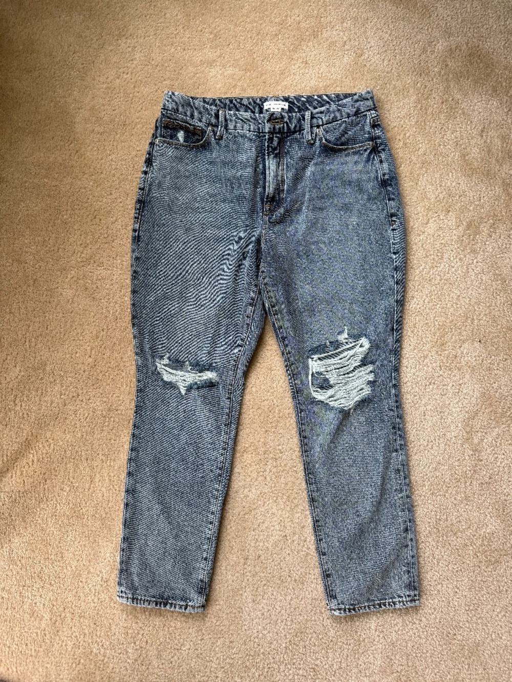 Good American Distressed Acid Wash Jeans